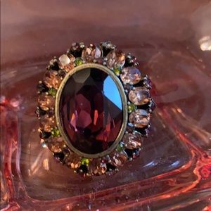 Smokey topaz oval cocktail ring